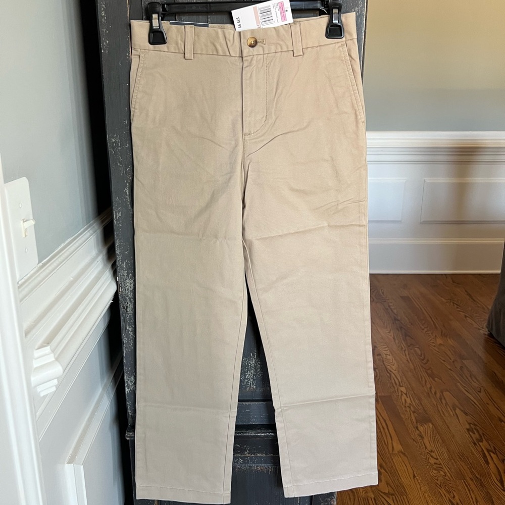 Boys Vineyard Vines Stretch Breaker Khaki Pants. Sz 12 NWT